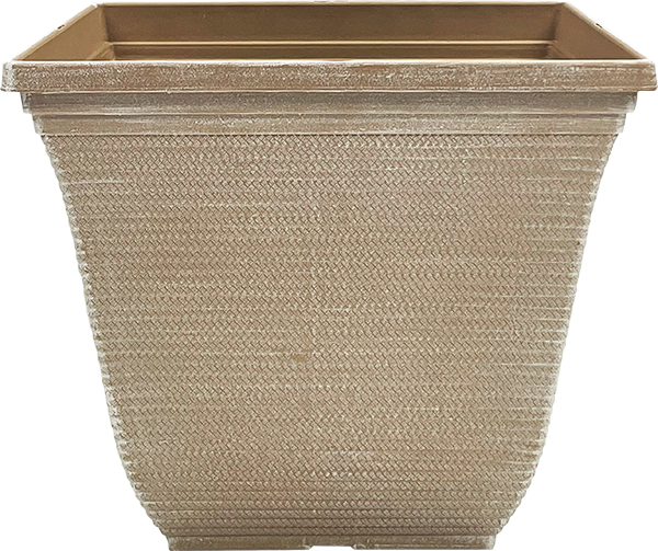 14 Inch Oasis Square Planter Powdered Ginger - 26 per case - Decorative Planters
